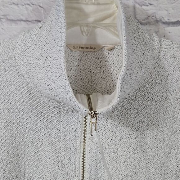 Soft Surroundings Westport Pullover Women's XL Boucle Cream Sweater Quarter Zip - Picture 7 of 14